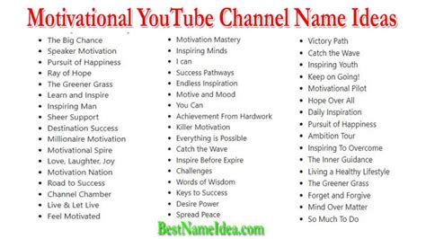 youtube channel name ideas